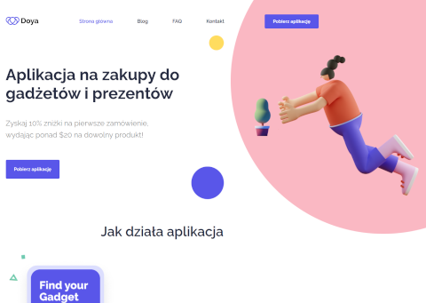 Przedstawienie wykonanego projektu strony Doya