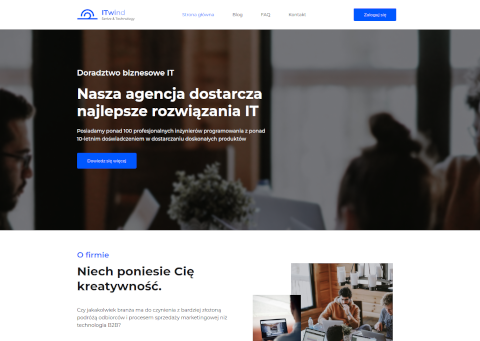 Przedstawienie wykonanego projektu strony ITwind