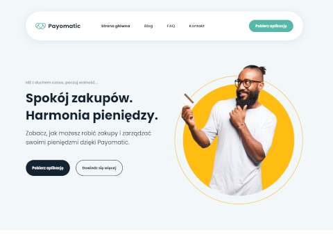 Przedstawienie wykonanego projektu strony Payomatic